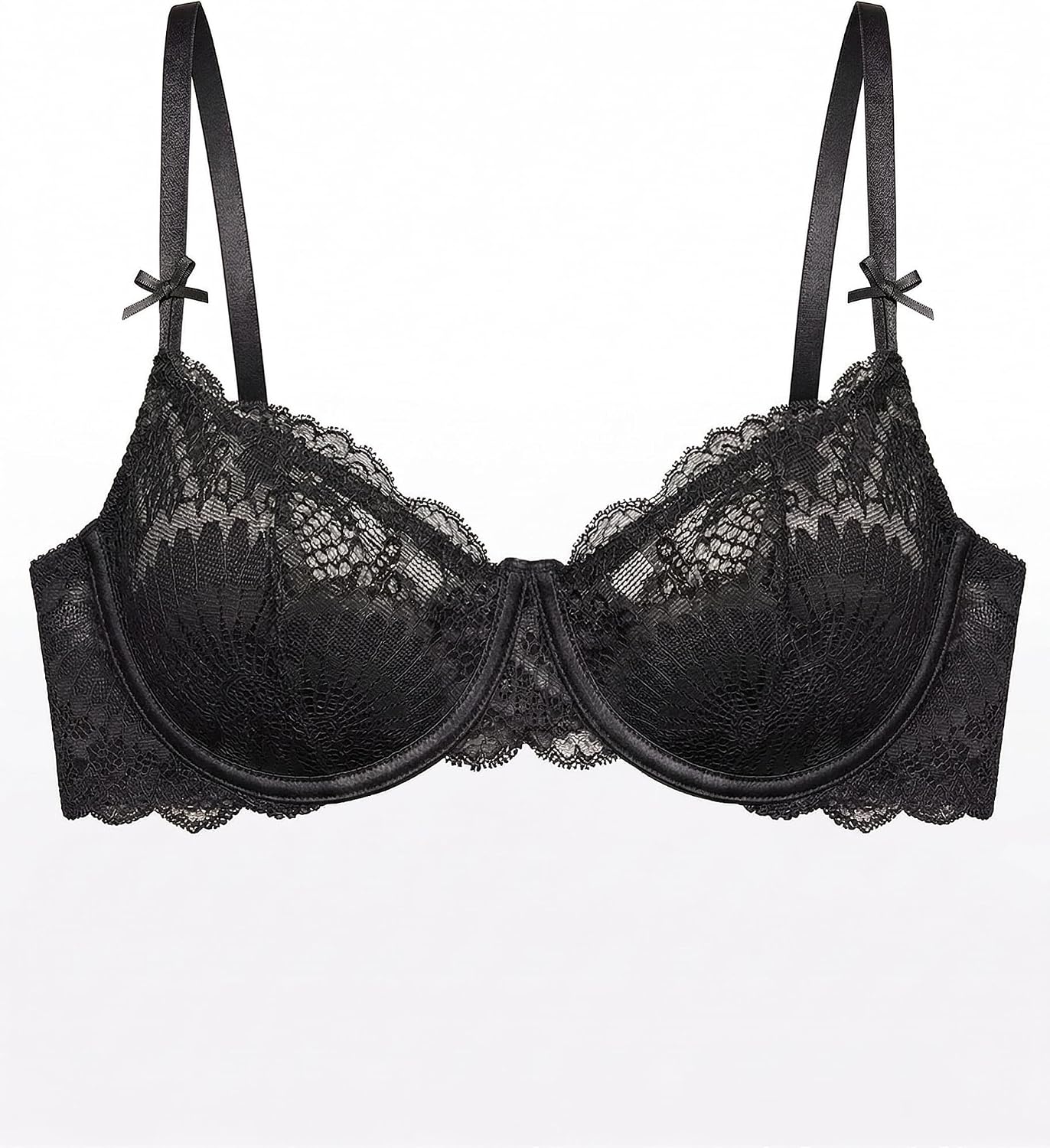 Avidlove Women's Sexy Lace Bra Sheer Underwire Unlined Balconette Everyday Bras Lingerie