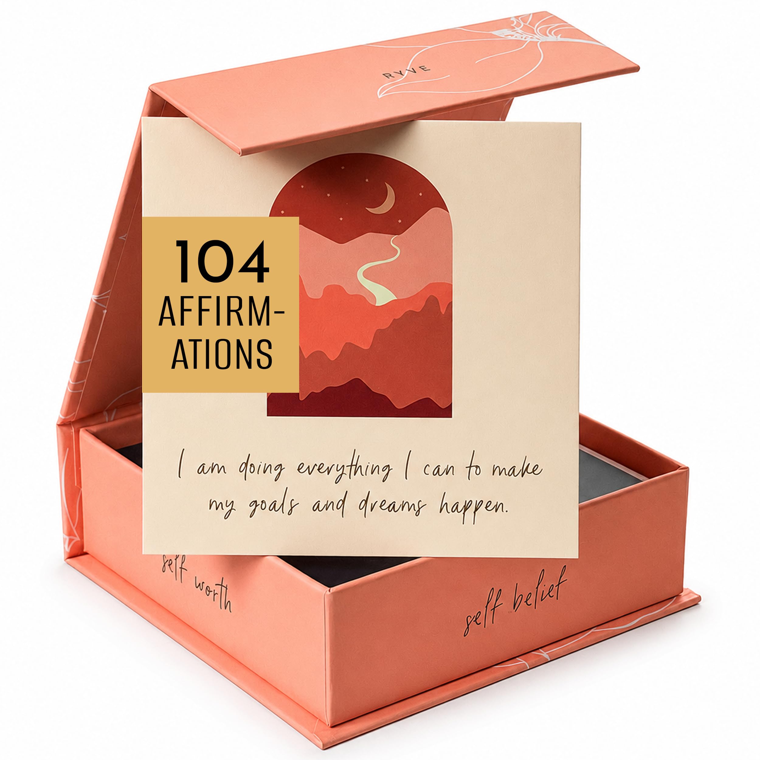 RYVE Affirmations Cards - 52 Positive Affirmations for Women with Motivational Quotes, Meditation & Mindfulness Cards