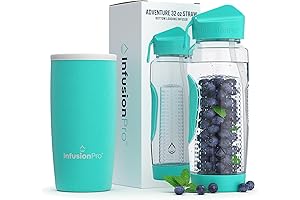 Premium Infusion Water Bottle with Straw, 32 oz Fruit Infuser Water Bottle with Insulated Sleeve