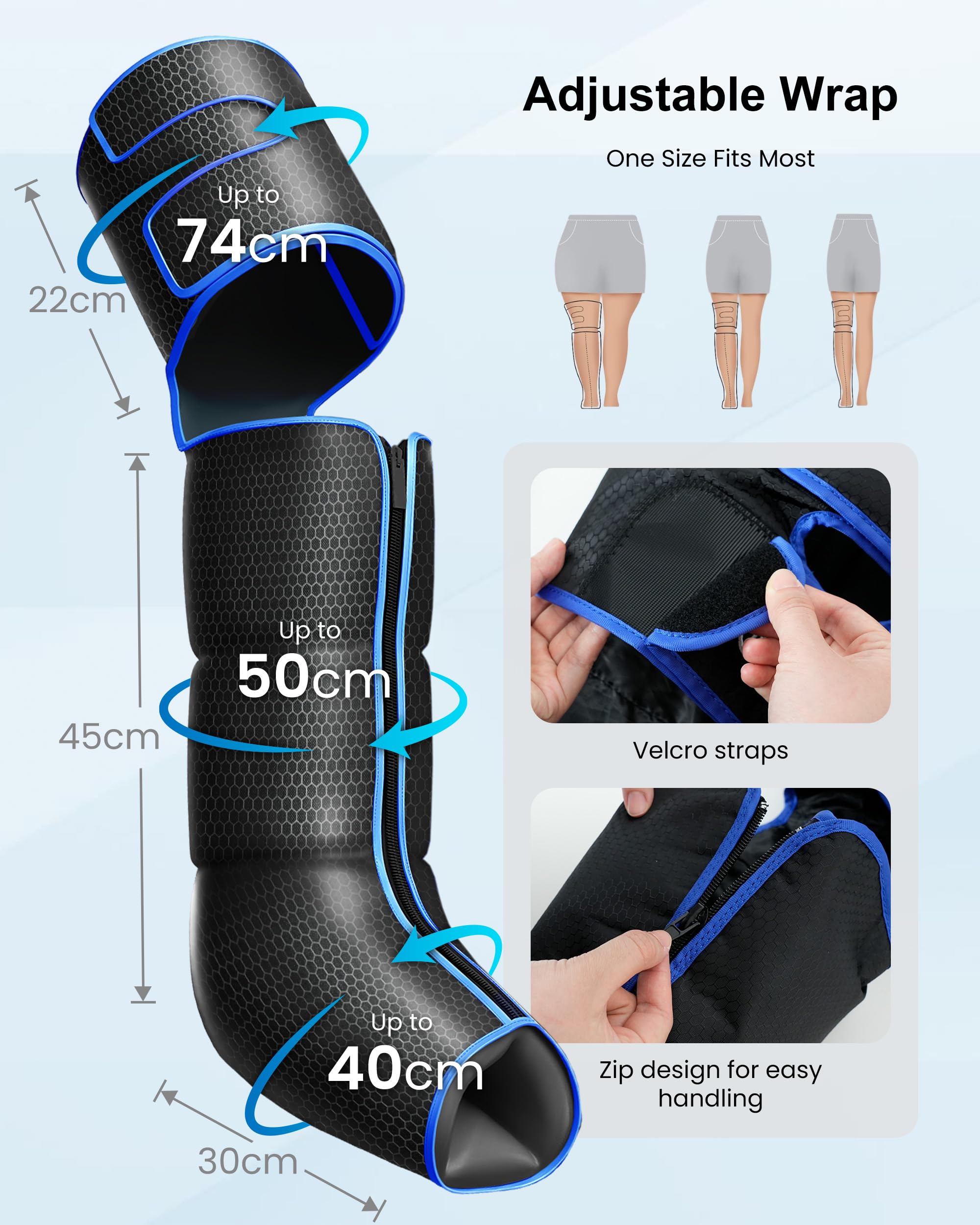 COMFIER Masajeador de Piernas con Calor y Compresión, Masajeador 3 en 1 para Pies y Piernas, 6 Modos y 3 Niveles de Intensidad, Función de Calor Integrada, Ideal como Regalo