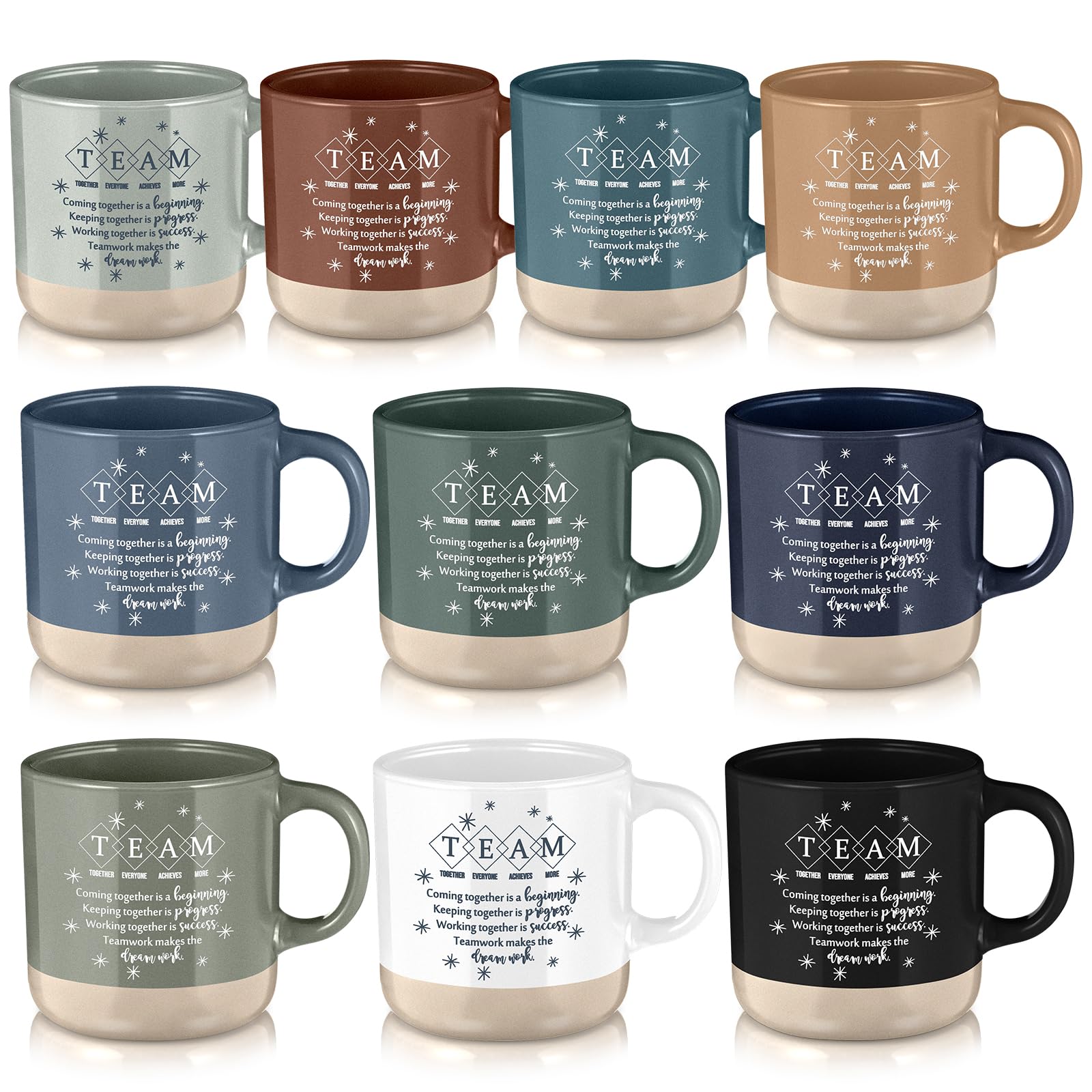 Didaey 10 tazze da caffè in ceramica ispiratrici per dipendenti, regalo di ringraziamento per donne, uomini, colleghi, insegnanti, infermiere