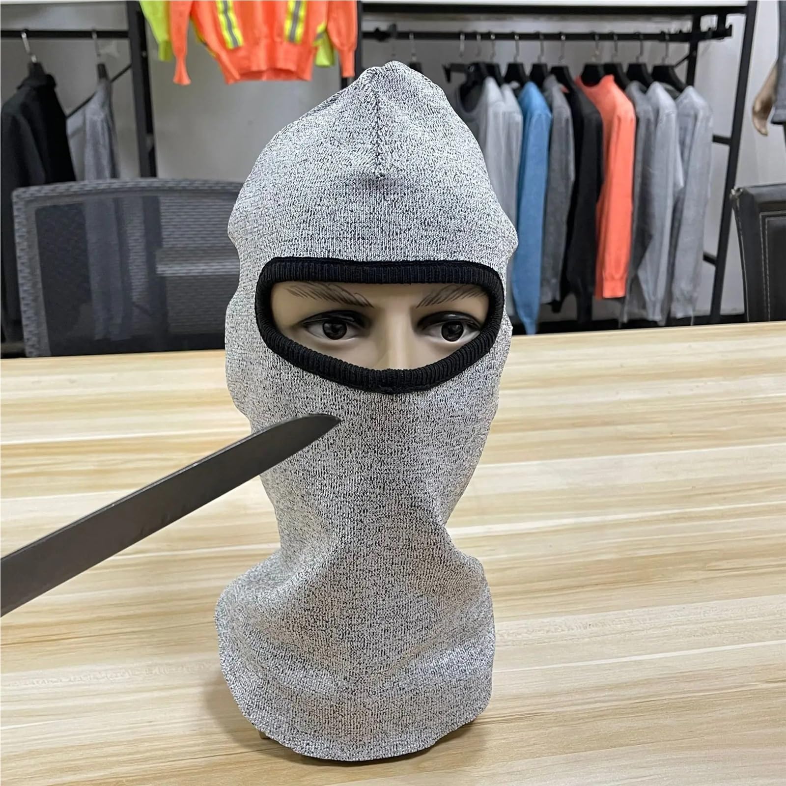 Máscara de seguridad anticorte con capucha autodefensa nivel 5, protección táctica contra cortes y rasgaduras for el cuello, good for trabajos al aire libre Flexible