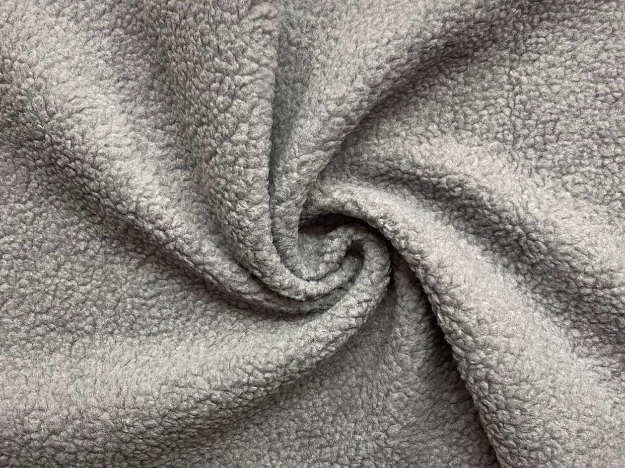 Crs Fur Fabrics Grey Faux Sherpa Fleece Sheepskin Fabric Material 1Mtr