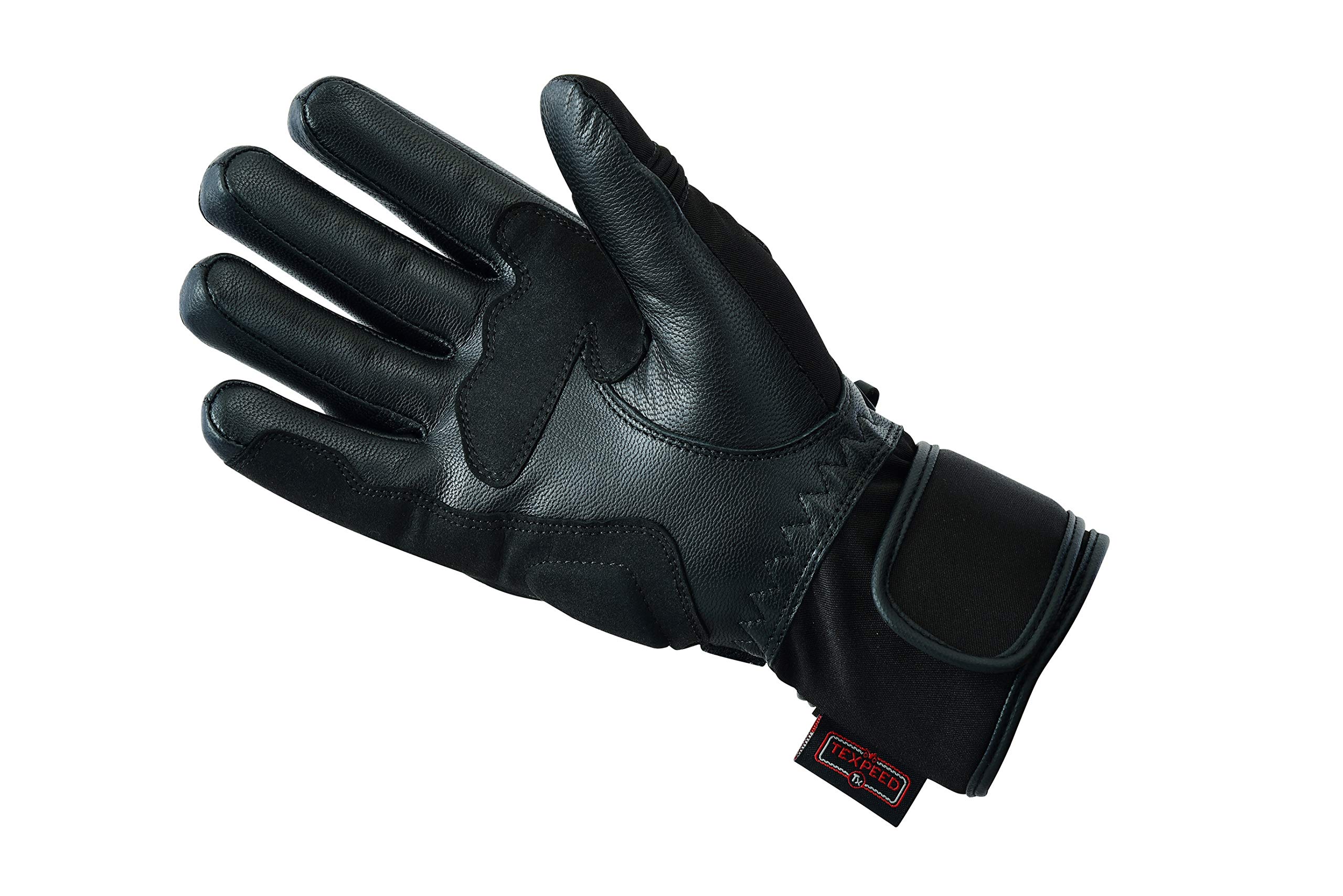 Texpeed Motorradhandschuhe Damen Winter wasserdicht - Biker warm Handschuhe mit Protektoren - Neon Gelb oder Schwarz