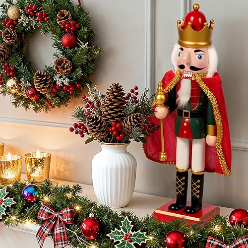 Miniatura 3 de Decoración navideña de cascanueces, soldado de cascanueces de madera, decoración navideña para el hogar, mesa, chimenea, adornos de Navidad para