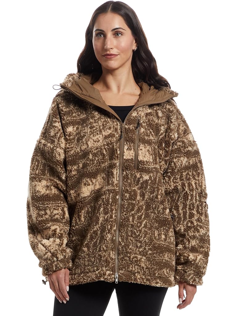 Brown adidas Full-Zip Printed Winter Fleece JM3675