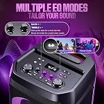W-KING Party Bluetooth Speaker Wireless Party Box, 370W MAX Pro Son, Basse puissante, Grande Boîte de boom en plein air Haut Parleur, Poignée télescopique, 25H, Lumière futuriste, CSB,MIC&Guitar in,Fast Charge