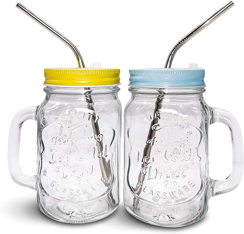 Amazon.ca Mason Jar Lids with Straw Hole