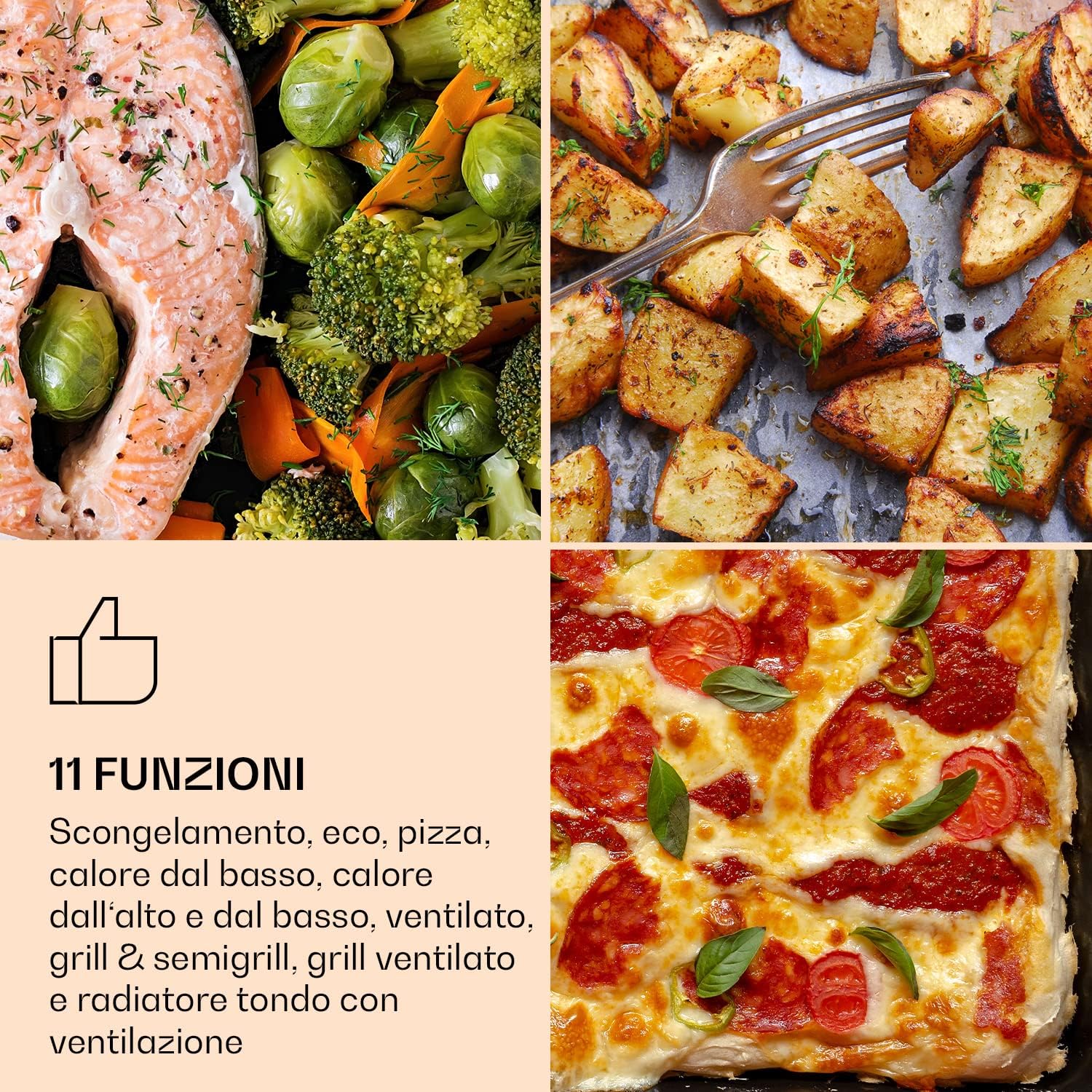 Klarstein Fornetto Elettrico Smart, Forno Elettrico Professionale da Incasso, 11 Modalità, Forno Elettrico Ventilato con Scongelamento, Convezione, Grill, Forno Elettrico per Pizza 73L Controllo IOT