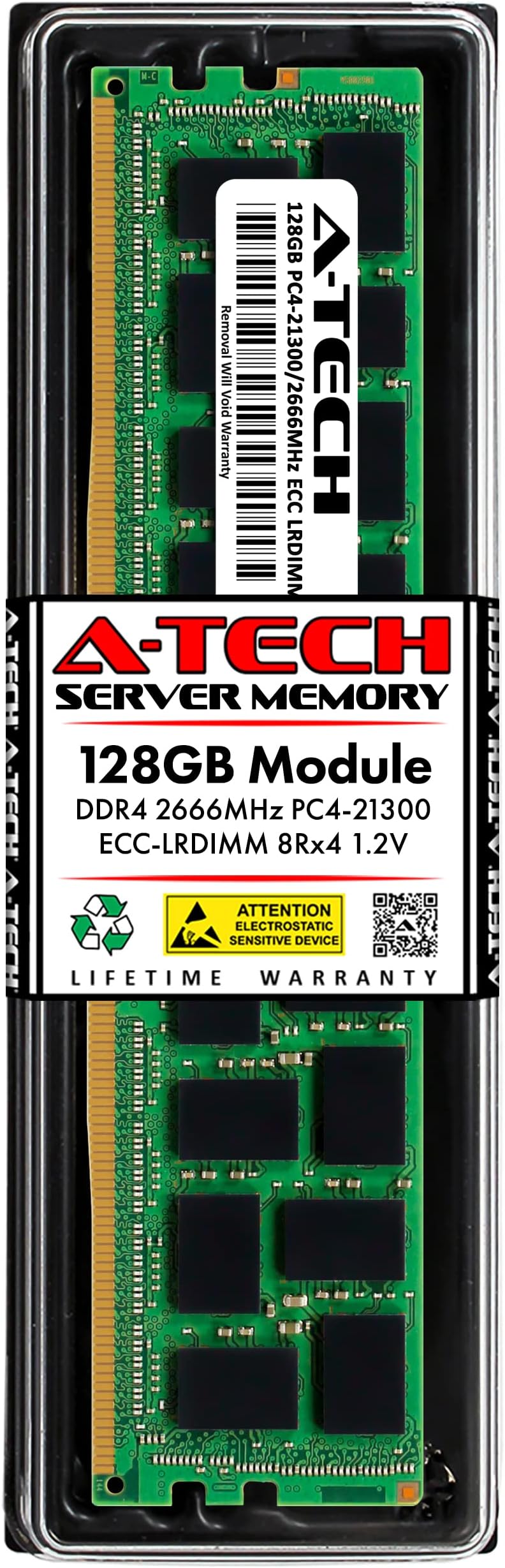 A-Tech128GB Replacement for Hynix HMABAGL7C4R4N-VN - DDR4 2666MHz PC4-21300 ECC Load Reduced LRDIMM 288-Pin 8Rx4 1.2V - Single Server Memory RAM Stick (HMABAGL7C4R4N-VN-ATC)