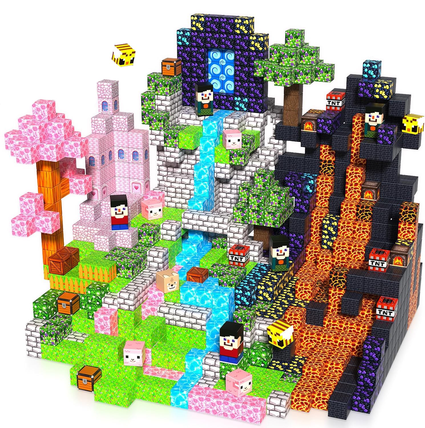 200 Pcs マグネットブロック 磁石ブロック おもちゃ 子供 知育玩具 磁石ブロック マグネット 男の子と女の子 おもちゃ 誕生日プレゼント クリスマス ギフト 贈り物