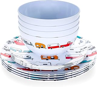Camco Life is Better at The Campsite Dishware Set | Features a Virtually...