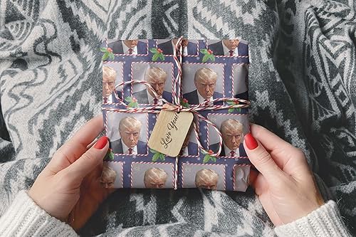 Miniatura 8 de Holly President 45 - Papel de regalo grueso de Navidad, regalo de Donald Trump, decoración de fiesta temática de elecciones republicanas o
