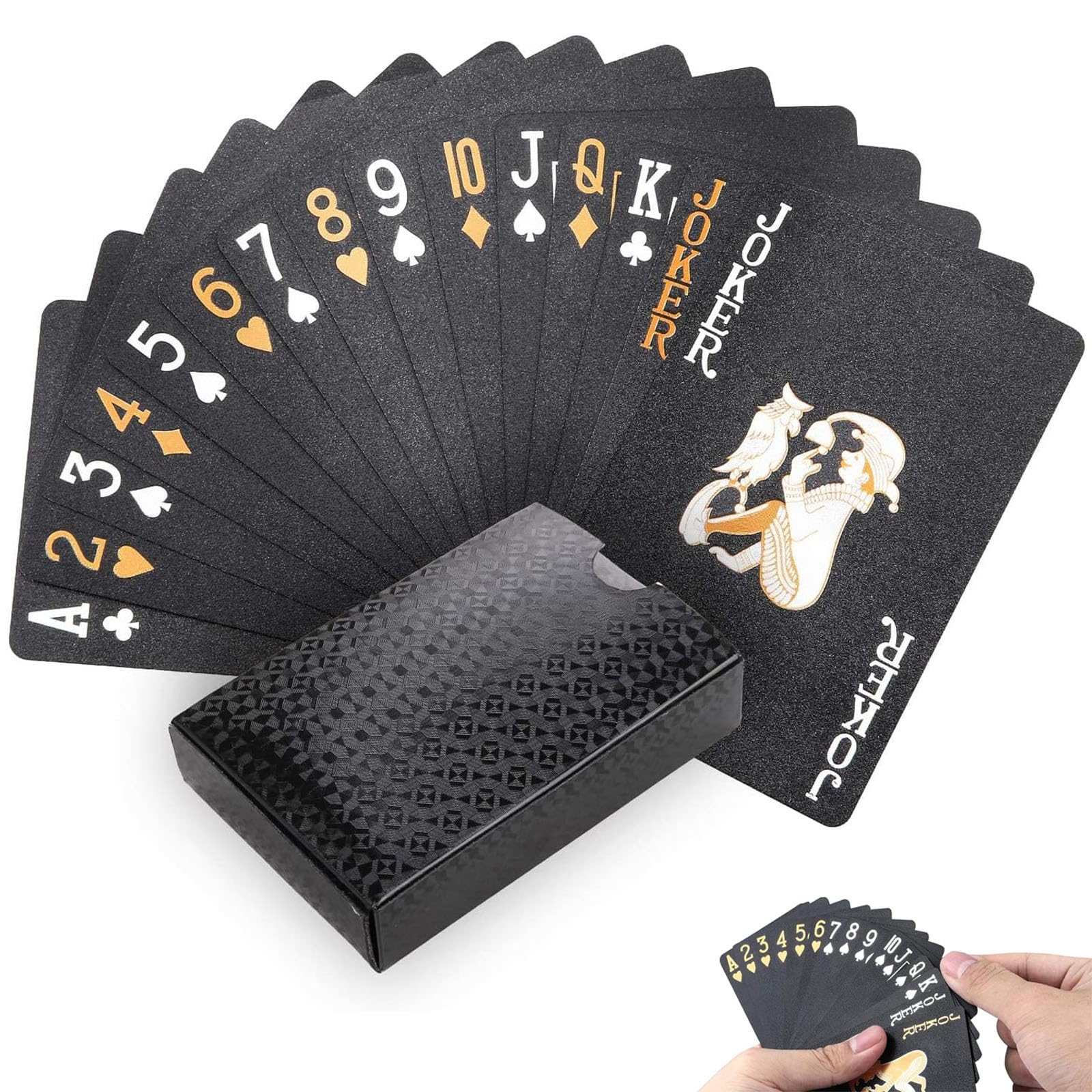 HZZXCH Playing Cards Cool Black Playing Cards for Fun Party Games Birthday Party Favors Fair Game Prizes Carnival Prizes Poker Cards Waterproof Playing Cards Premium Playing Cards