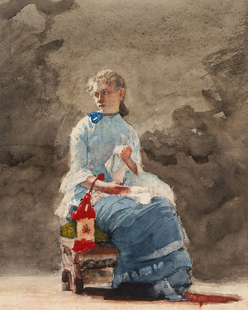 Arte Winslow Homer Woman Sewing en papel Archival Matte premium
