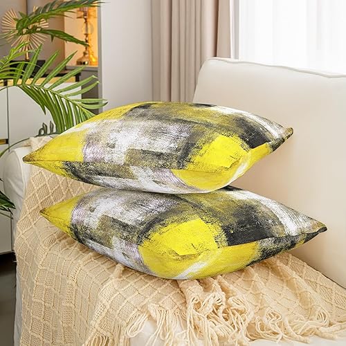Miniatura 8 de Juego de 2 fundas de almohada degradadas para hombres y mujeres, juego de 2 fundas de almohada de pintura al óleo de 24 x 24 pulgadas, fundas de