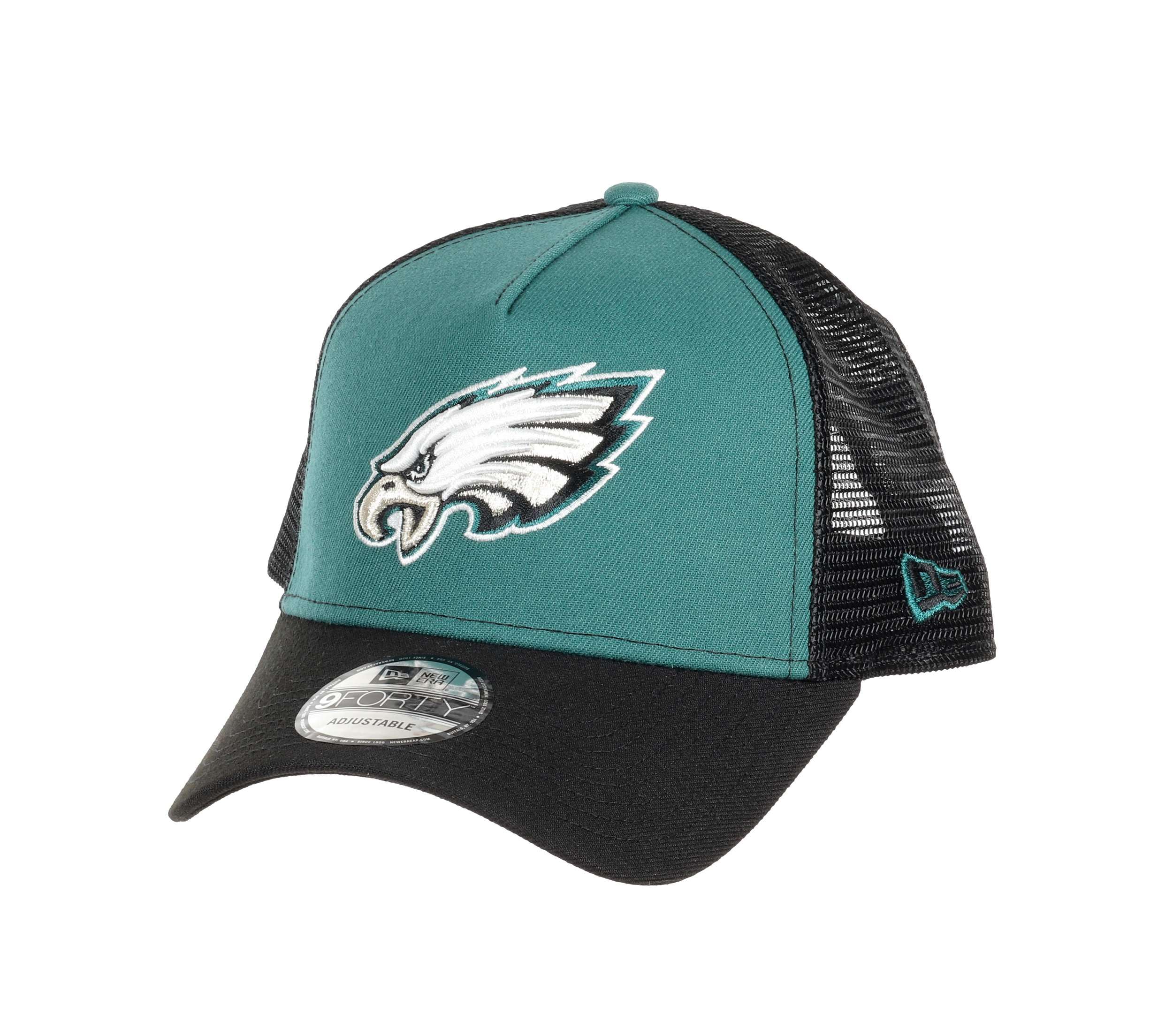 New Era Philadelphia Eagles NFL Two Tone Green Black 9Forty A-Frame Adjustable Trucker Cap