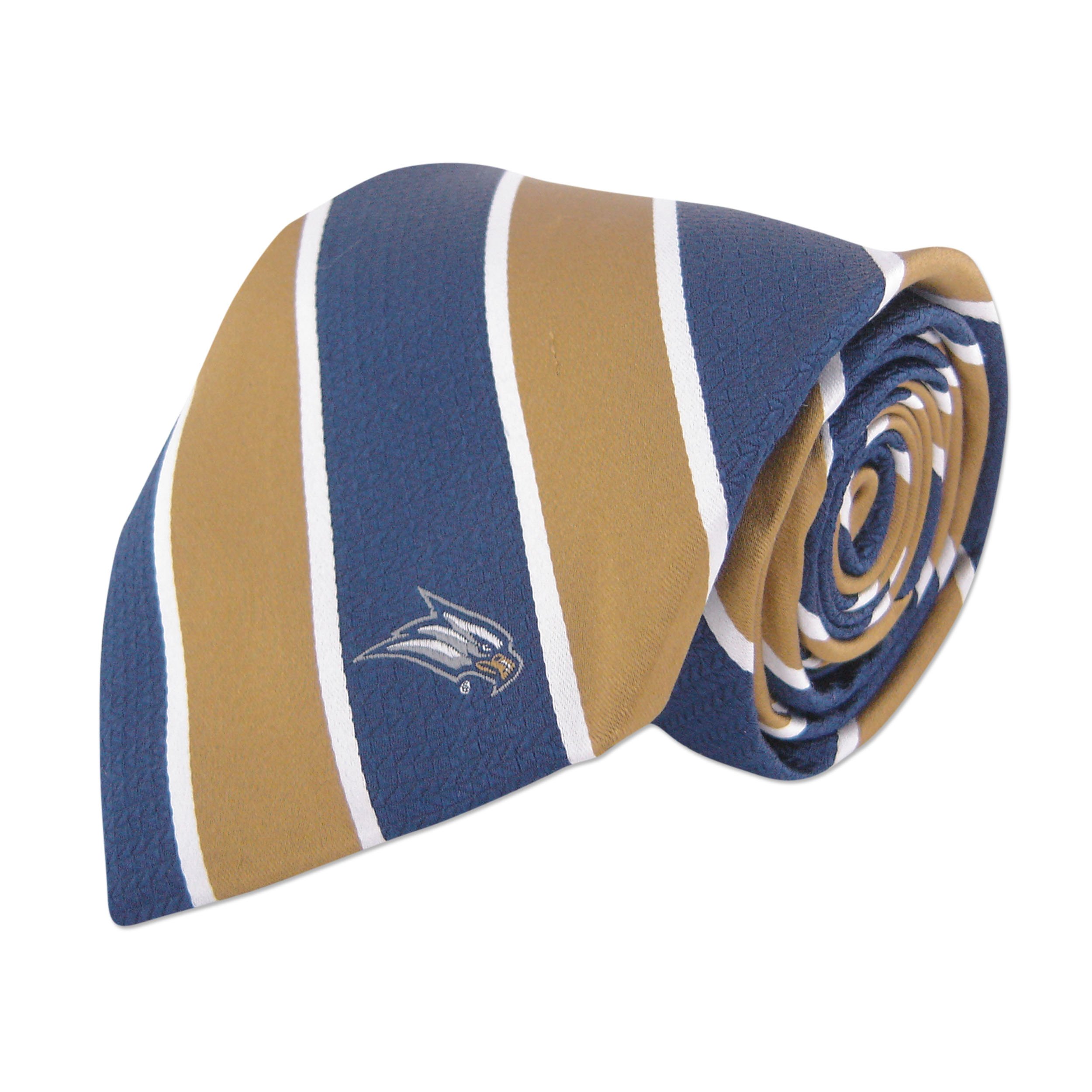 ZEP-PRONCAA Georgia Southern Eagles Mens Woven Silk Repp Stripe Collegiate Logo Tie 1, Navy and Gold, One Size