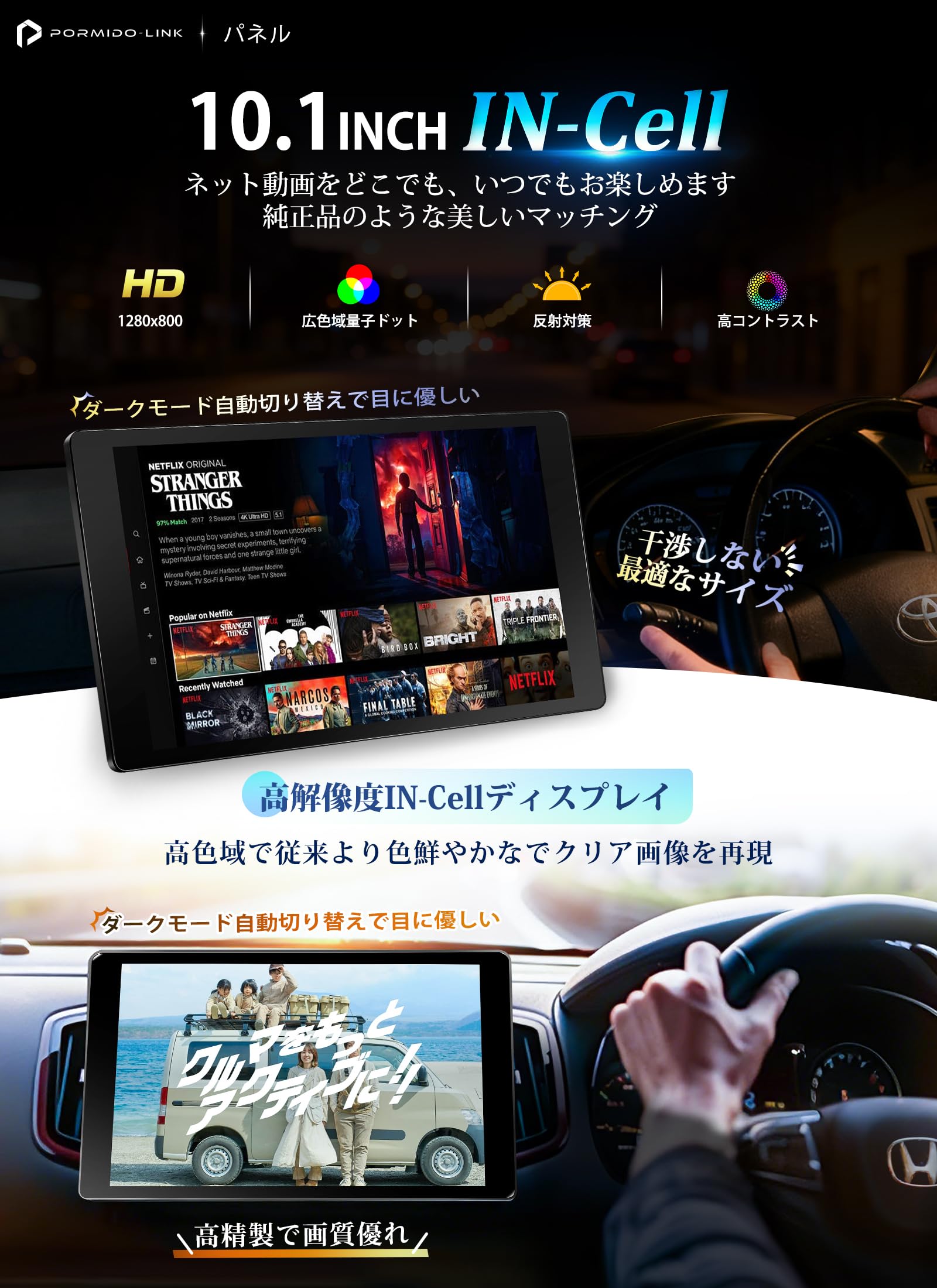 2026年最新10.1インチIN-Cell超精細/超薄型IPSタッチパネル Amazon.co.jp: PORMIDO-LINK 2026年最新10.1インチIN-Cell超精細/超薄