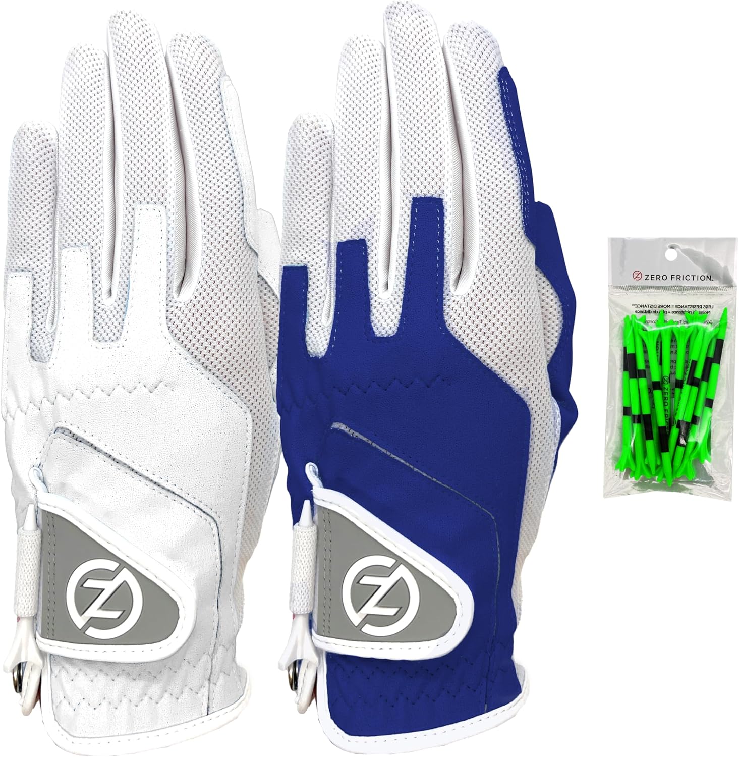 Zero Friction Ladies Compression-Fit Synthetic Golf Glove 2 Pack, Includes free tee pack, Universal-Fit