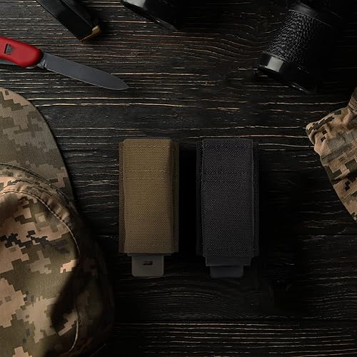 Miniatura 7 de VISMIX Bolsa para cargador de pistola, doble bolsa de 0.354 in con inserto Kydex de liberación rápida y compatible con MOLLE