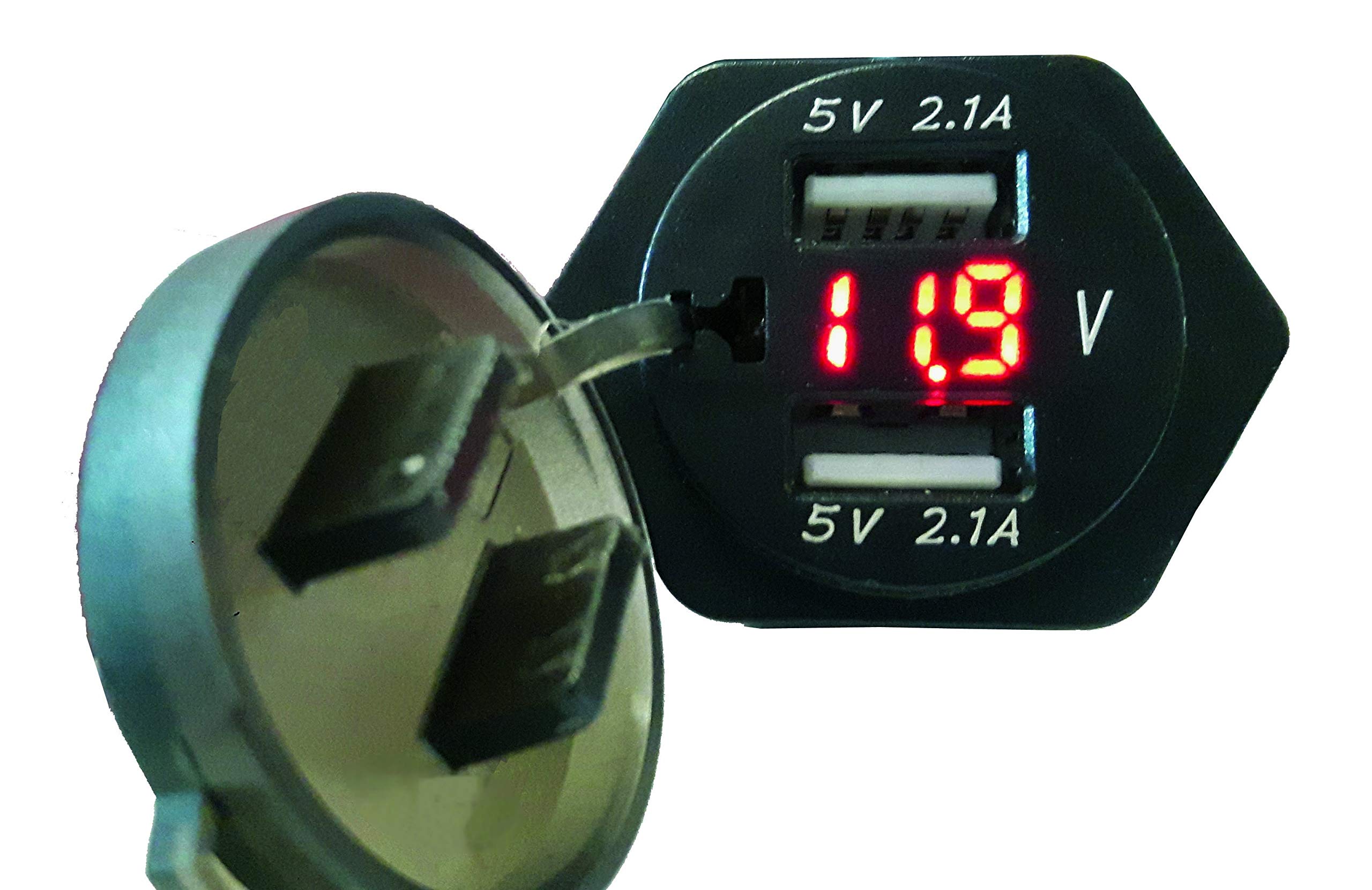 BC Battery Controller 710-USBDIN-VM USBDIN-VM - Doppia Presa USB + metro Batteria per Presa DIN.4165 (tipo )