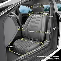 Vista 3 de 2 Piezas Fundas de Asiento Delantero LB, Fundas de Asiento Impermeables de Cuero Nappa para Auto, Ajuste Universal para Interior de Auto para Gris