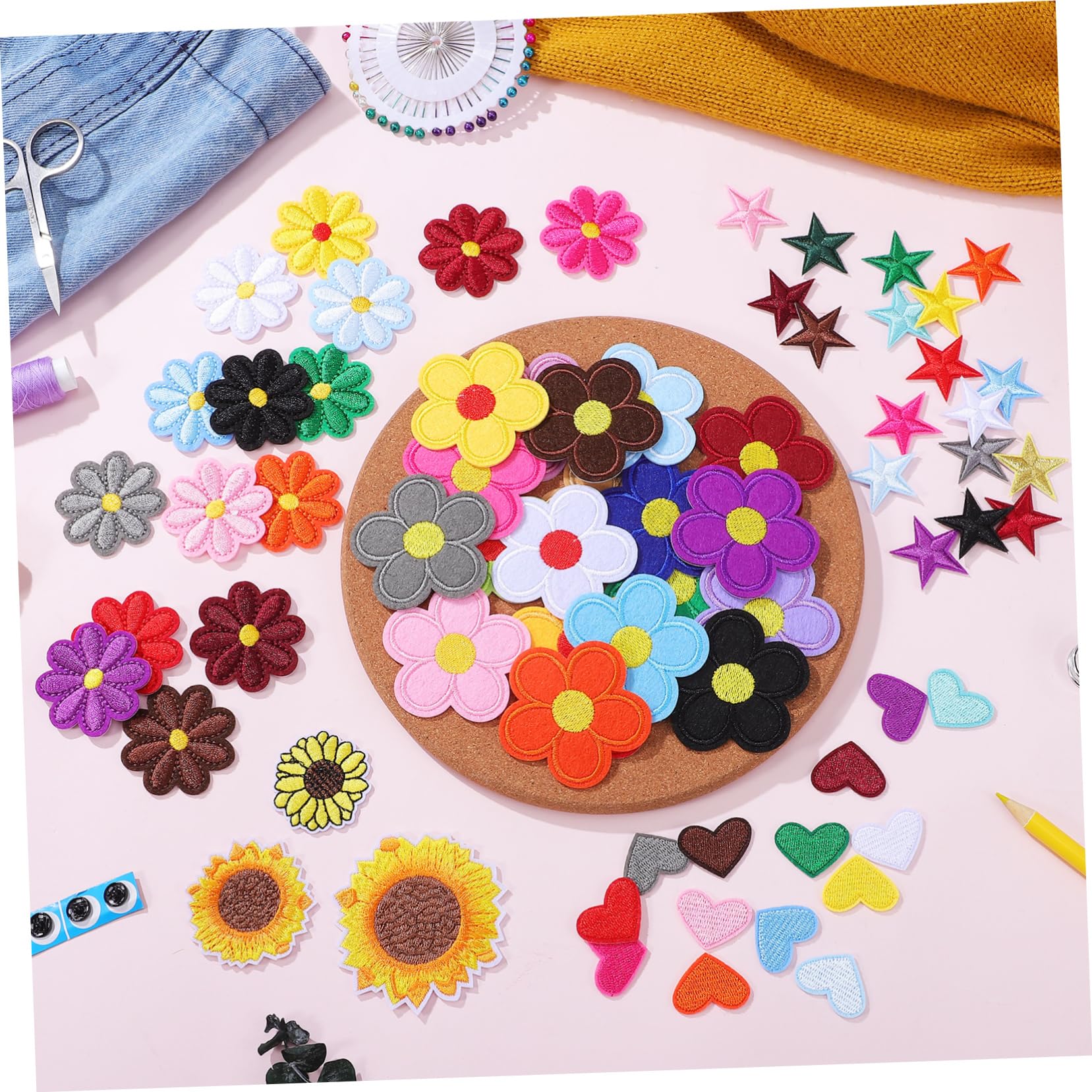 Angoily 4 Set Toppe Adesive E Stelle Toppe Ricamate Per Abbigliamento Applicazioni Decorativa Per Riparazioni E Decorazioni Vestiti E Accessori 71 Pezzi*4