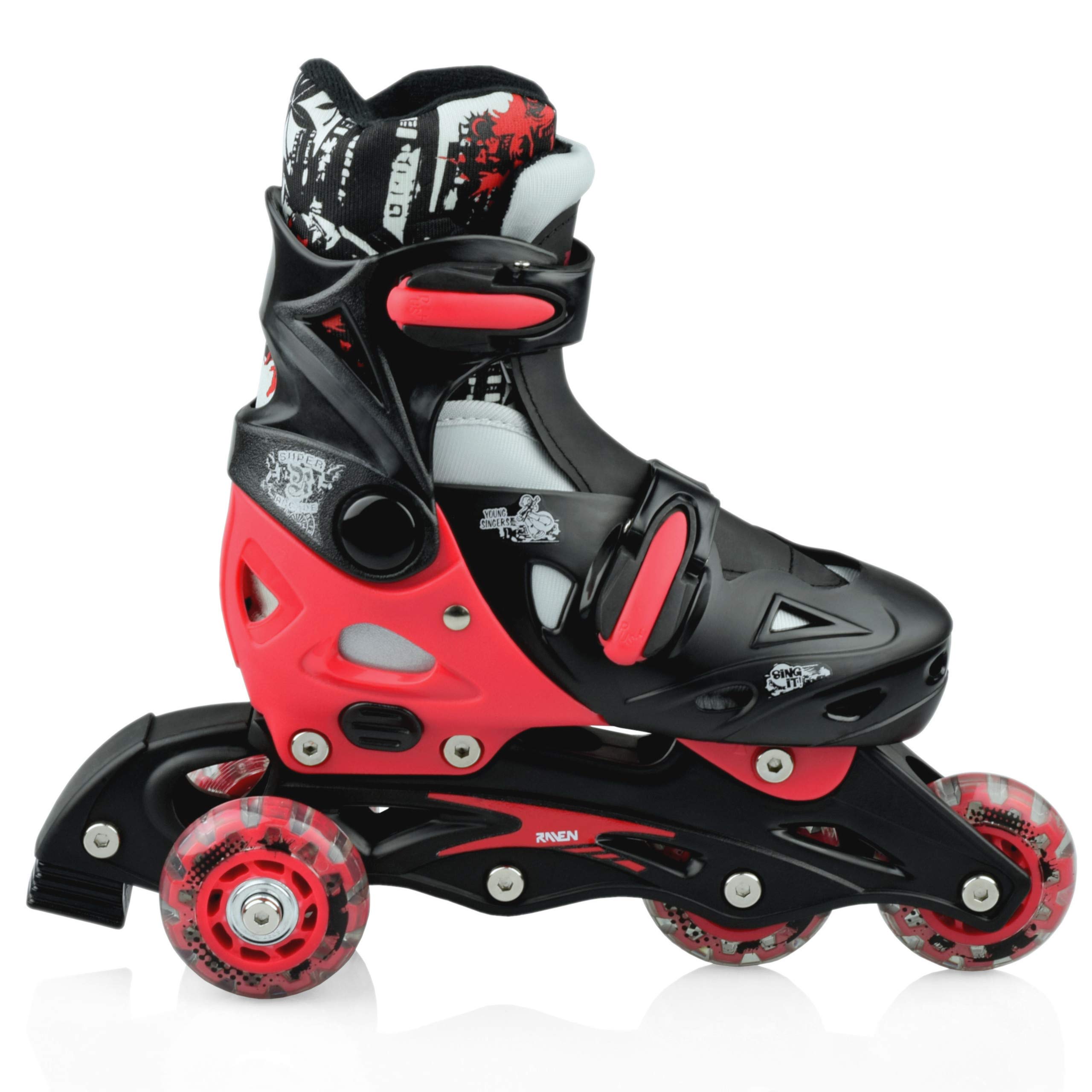 RAVEN 3in1 Inline Skates Pattini in linea Triskates regolabili per bambini