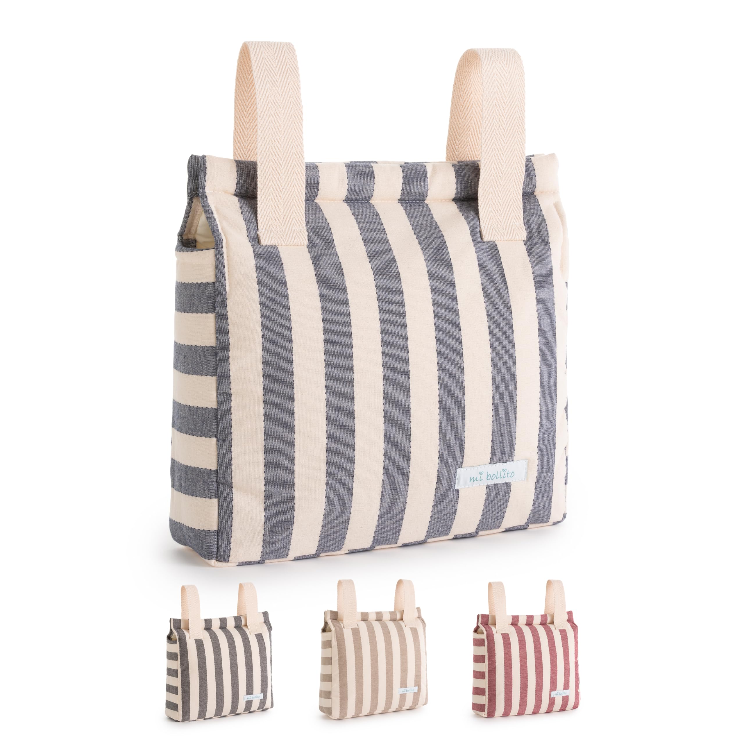 Bolso Carro Bebé | Nueva Colección | Bolsa para Carrito Universal con Cierre de Clic | Ligera, Práctica y con Gran Capacidad | Diseño de Rayas.