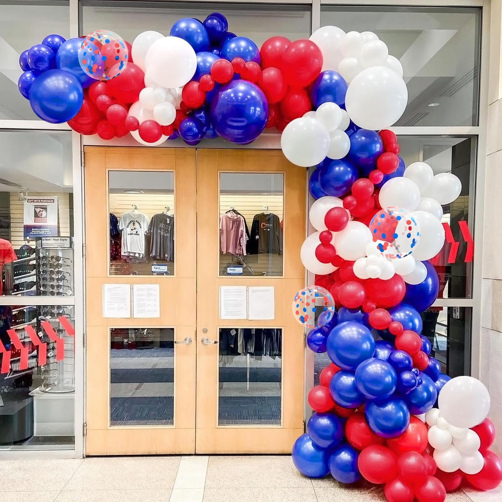 10-100 Red Blue Whte Kng Charles Coronaton Party Baloon Buntng