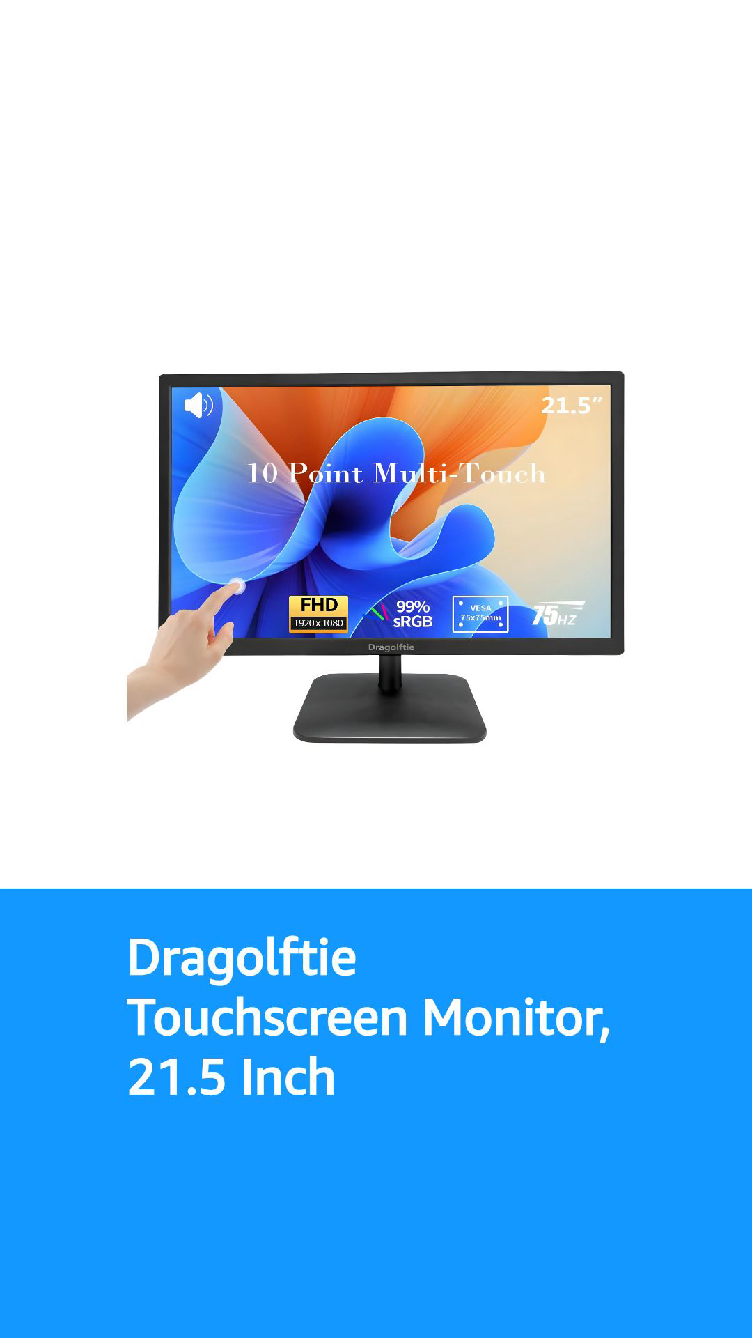 21.5”FHD LED MONITOR(未使用) Touchscreen Computer Monitor 21.5 Inch FHD 1920x1080P, Built-in