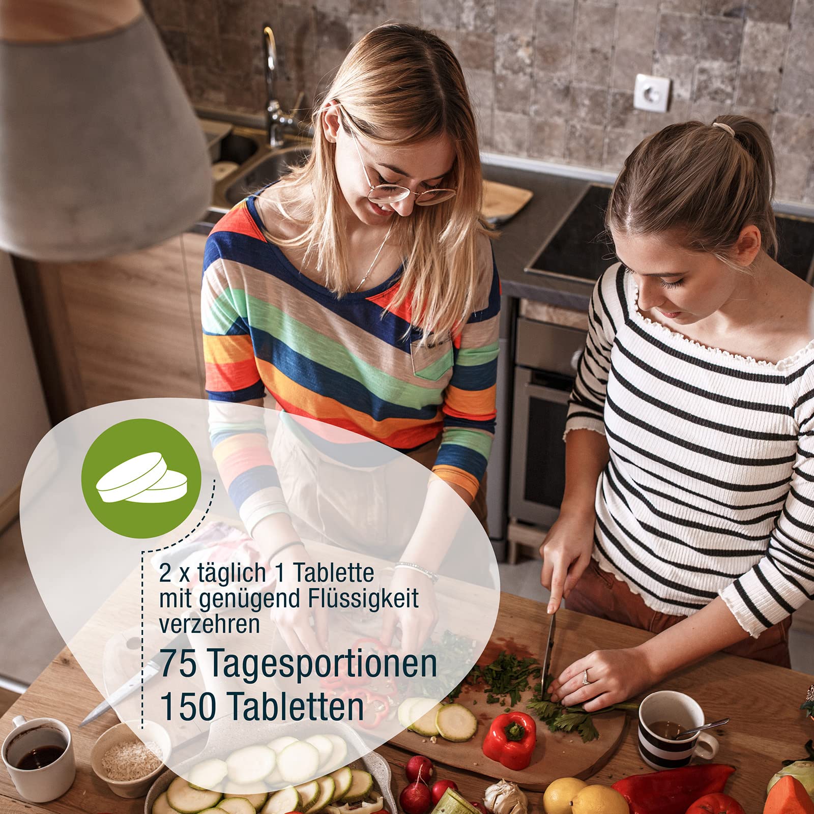 GSE VeganPlus Bio - Nahrungsergänzungsmittel für Veganerinnen & Veganer - Vitamine B12 & D3, Eisen, Jod, Calcium - Komplex rein pflanzlich, Bio - Vegan Supplements, 150 Vegan Tabletten