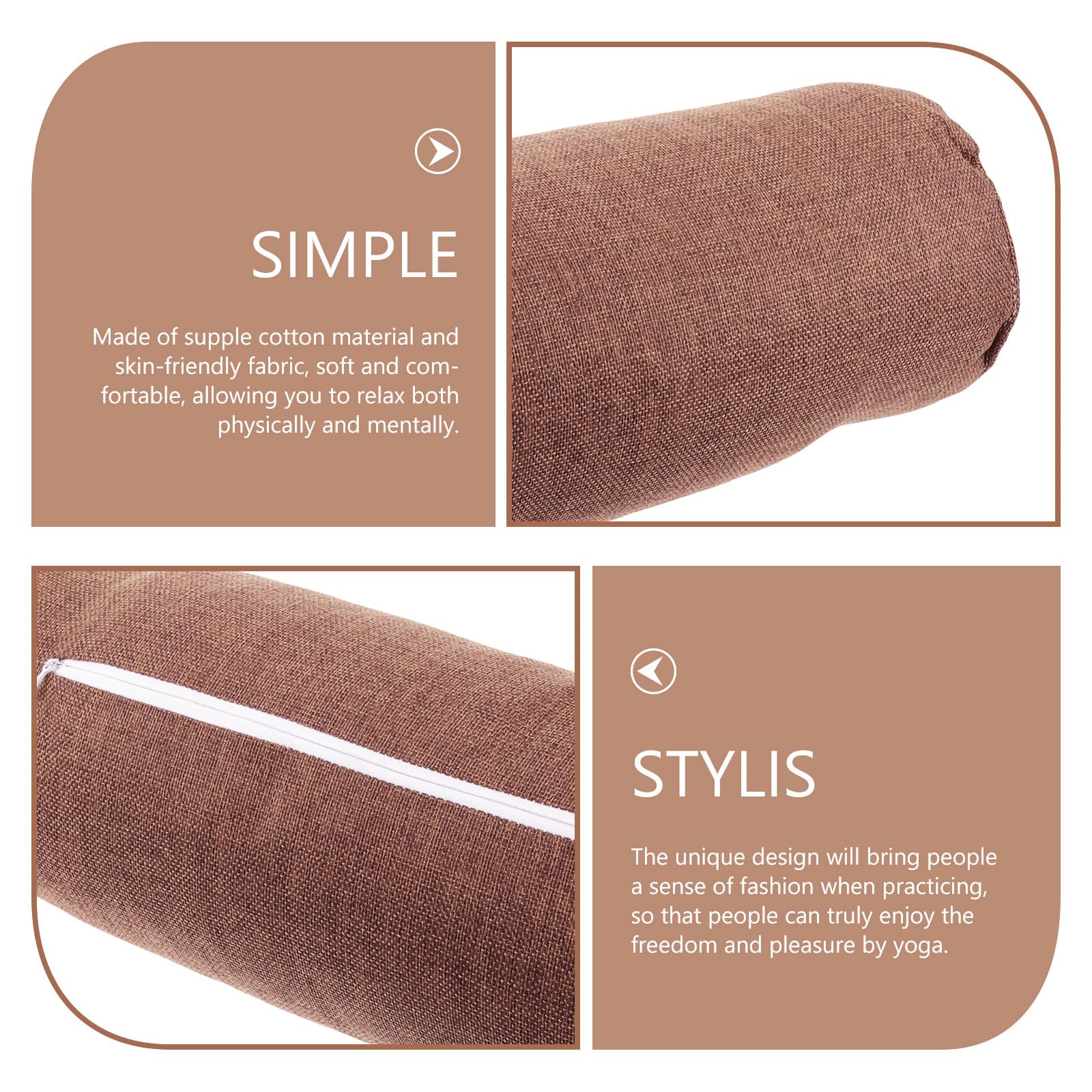 Alipis Cuscino Yoga Bolster Cilindrico di Lino e Cotone per Supporto Multifunzionale per Meditazione e Relax Fisico e Mentale
