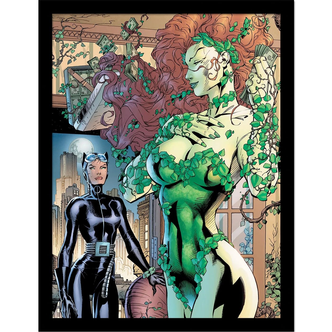 DC Comics Poison Ivy Cash Framed Poster 40cm x 30cm Multicoloured