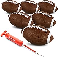 GoSports Xtreme Flight Inflatable Footballs 6 Pack - 9 Inch Textured Grip, All-Weather Backyard Play