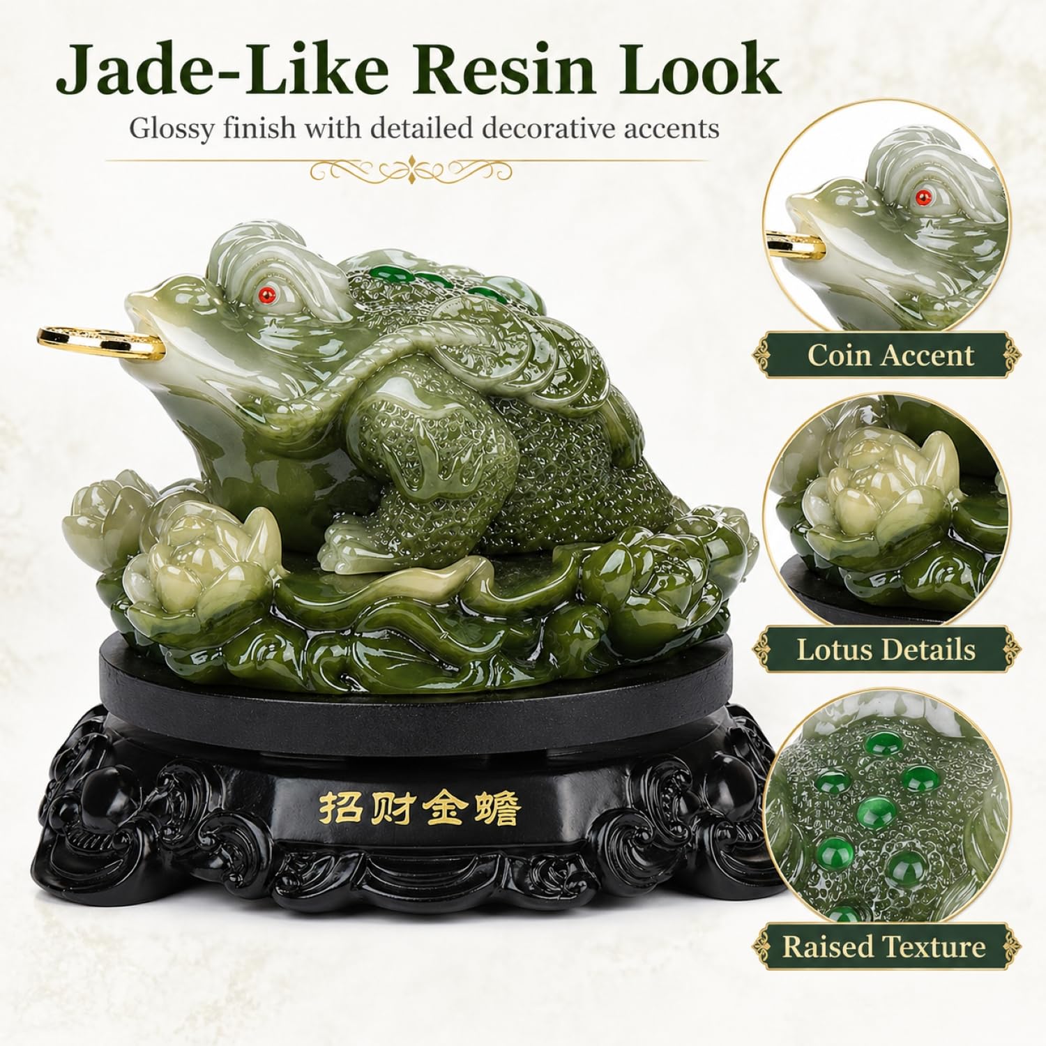Amazon.com: I-MART Money Frog Statue with 360-Degree Rotating Base