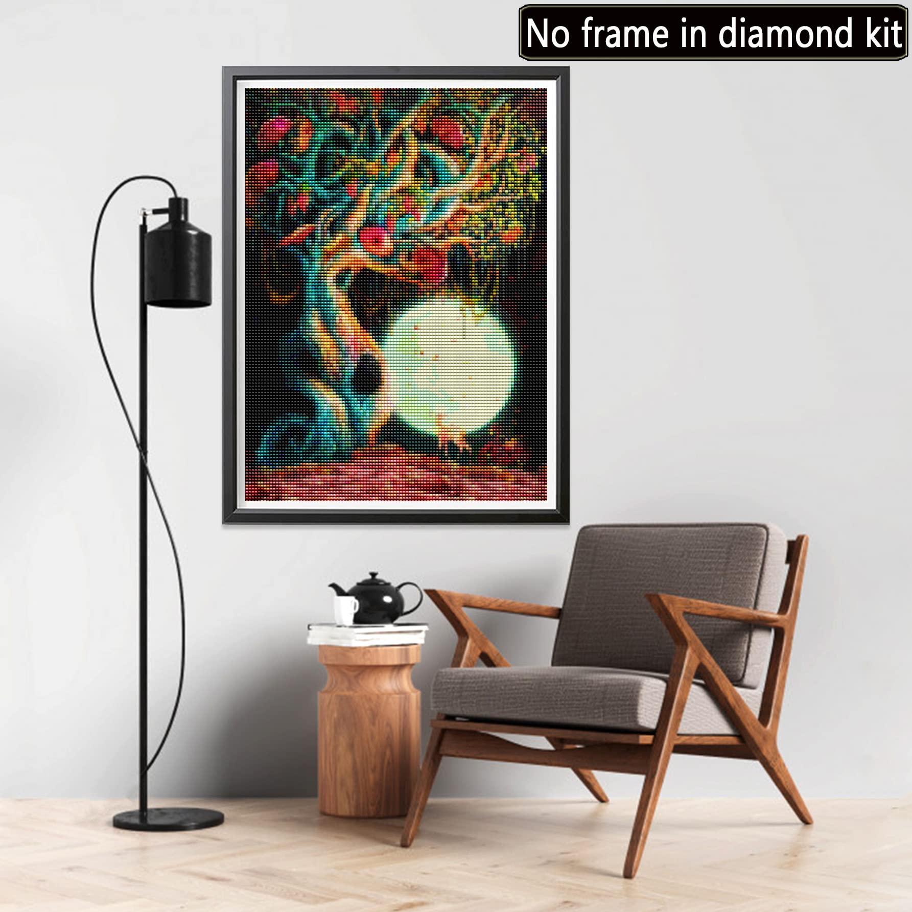 DIY Diamond Painting Kit Fiore alba,5D Pittura Diamante Kit Ricamo a Punto Croce Artigianale,Diamond Painting Grandi Dimensioni con Accessori per Decorazione Natale Parete di Casa 80x160cm WS-13033