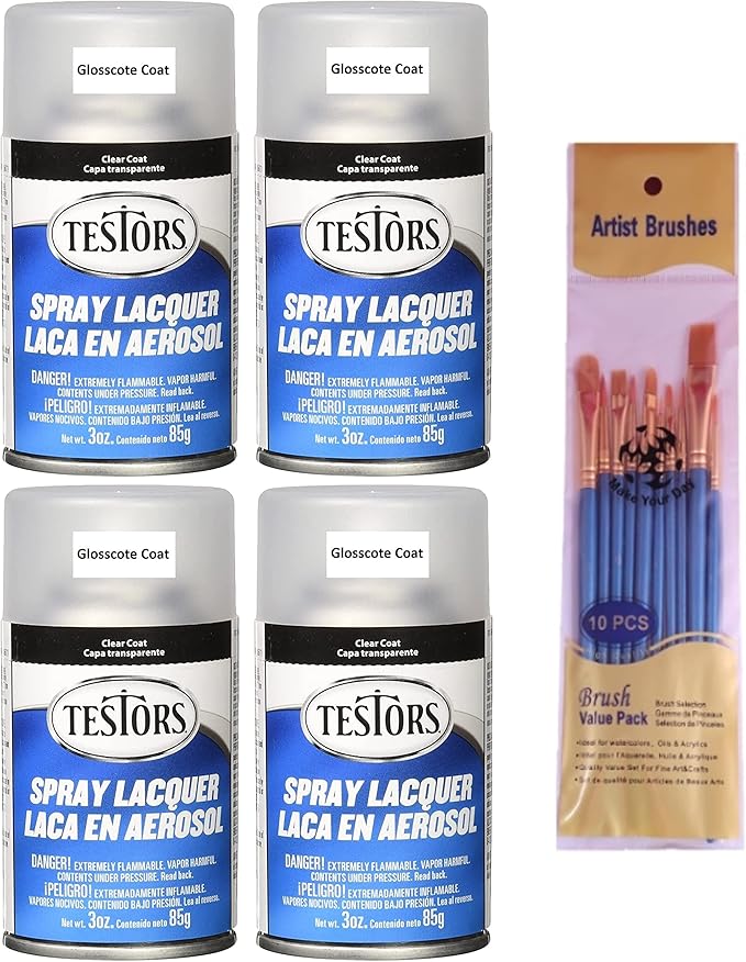 Testors TES1261 Glosscote Spray Enamel 3oz, Clear Coat