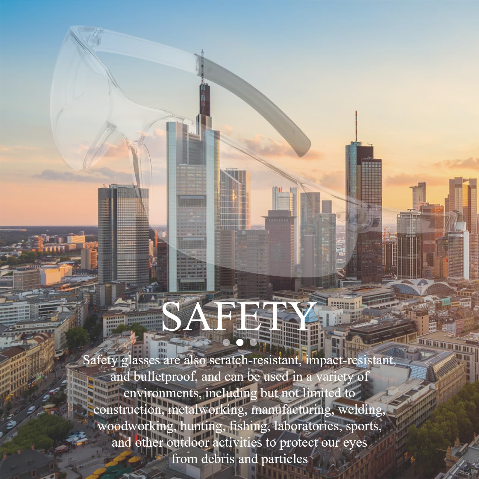 Paquete de 50 lentes de seguridad transparentes a granel, gafas de protección ocular para hombres y mujeres, lentes resistentes a los impactos para el trabajo, construcción, laboratorio, campo