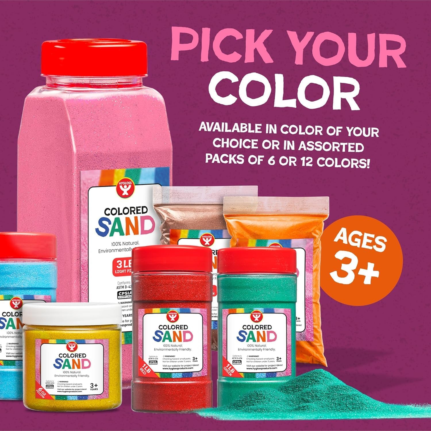 Hygloss Colored Sand – Romance Red, Pink & White Color Love Themed Craft Sand for Art, Valentine’s Day, Wedding, DIY Decor, Kids Party Crafts – 100% Natural & Environmentally Friendly (25 lb Bottle)
