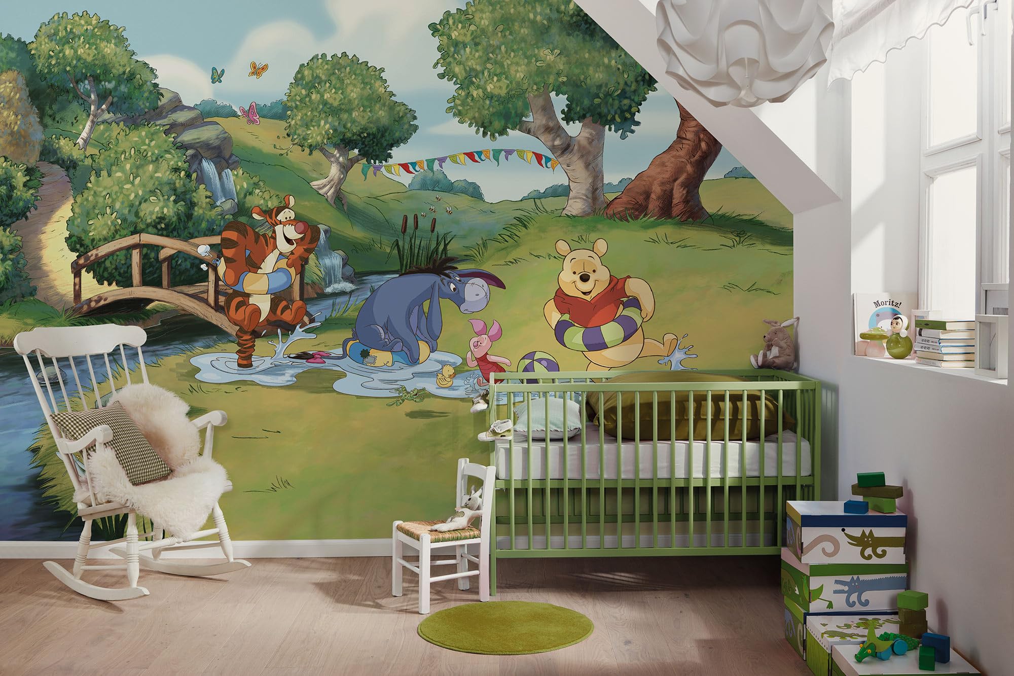 Komar Bunt Vlies Fototapete - Disney Winnie The Pooh Friendship And Fun - Größe 350 X 250 Cm