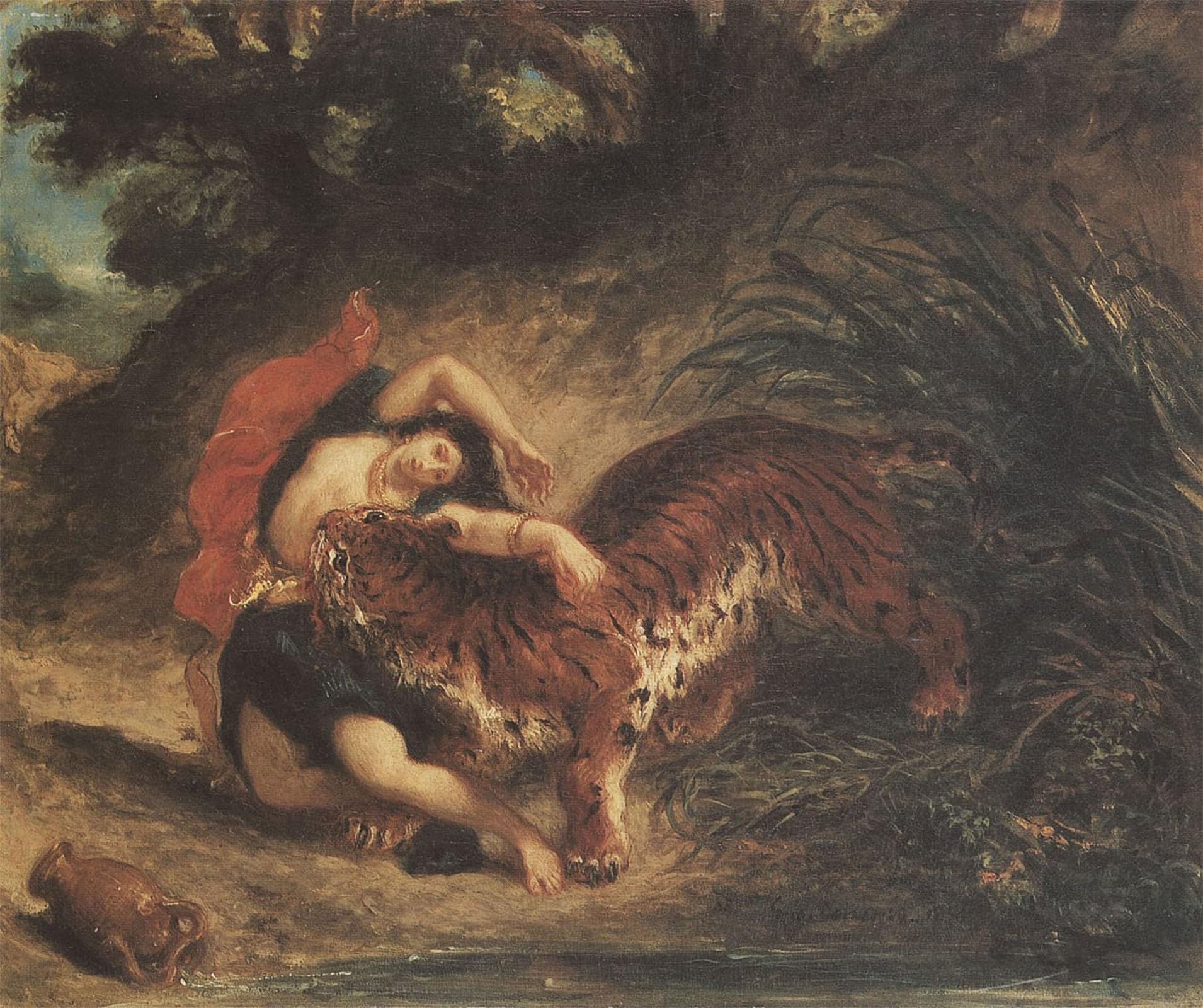 POSTERIIk Vintage Print Pop Art Landscape Artwork Indian Woman Torn by Ferdinandeugene Delacroix Art Prints for Office Home Decor 60x90cm