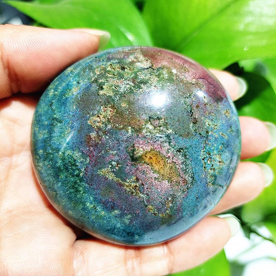 Amazon.co.jp: 天然石オーシャンジャスパーパームストーンホーム