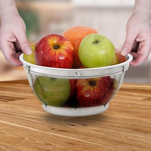 Miniatura 3 de HIC Kitchen Colador de malla reforzada, acero inoxidable 188, 11.5 pulgadas