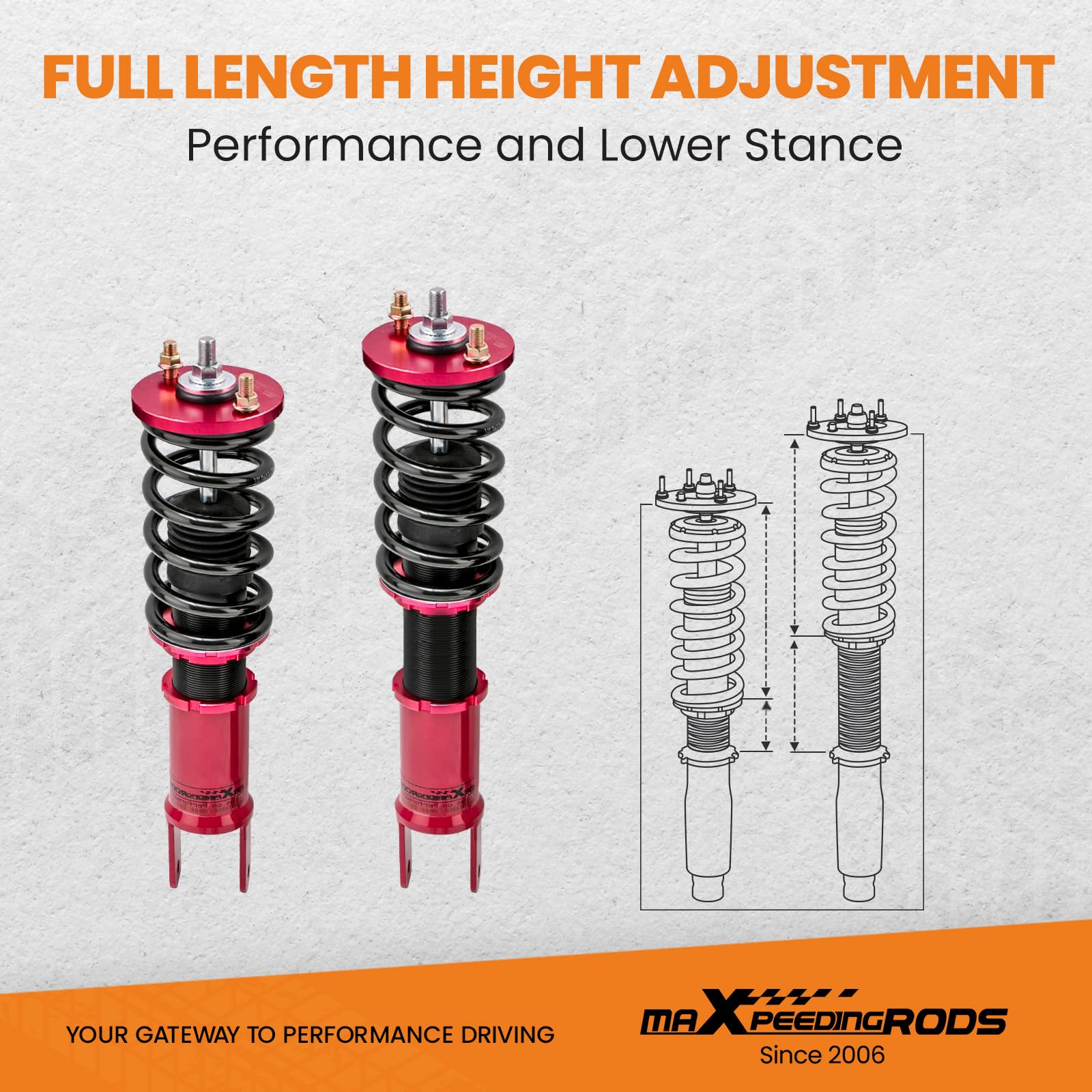 maxpeedingrods Suspension filetage pour Civic EG eg6 EG9 EH EJ VX 91–95 Suspension Coilover