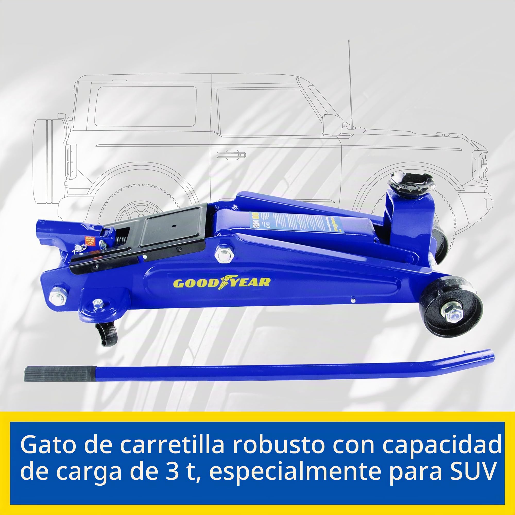 Goodyear 10640 - Gato hidráulico de 3 toneladas para SUV y Todoterreno
