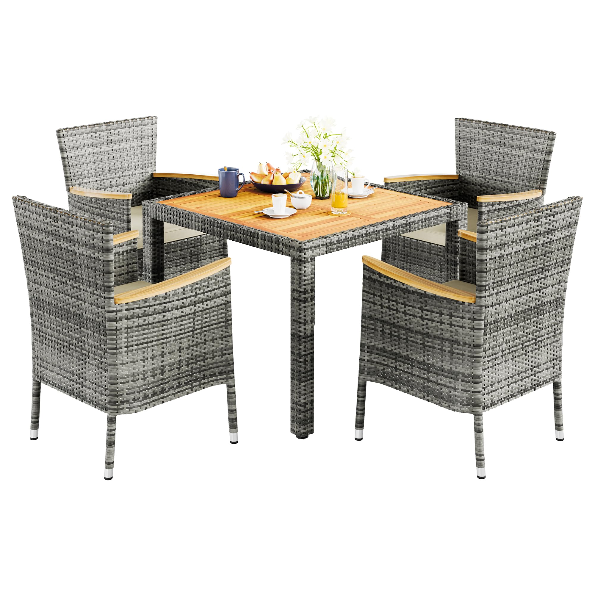 Vongrasig 5 Piece Small Patio Dining Set