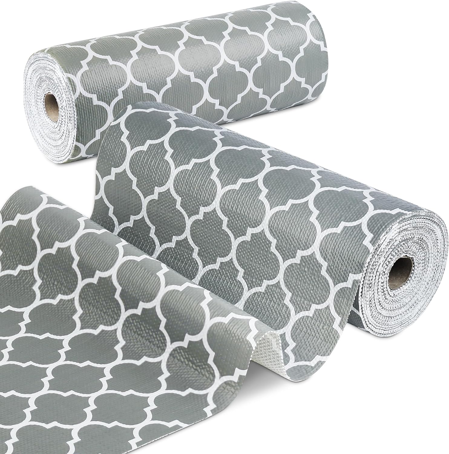 Shelf Liner for Kitchen Cabinets Non-Adhesive 12in X 10FT Cabinet Liners for Shelves Waterproof Thick Strong Grip Non Slip Drawer Liner Contact Paper for Cupboard Easy to Clean,Gray Lantern 12"W x 120"L Grey Lantern