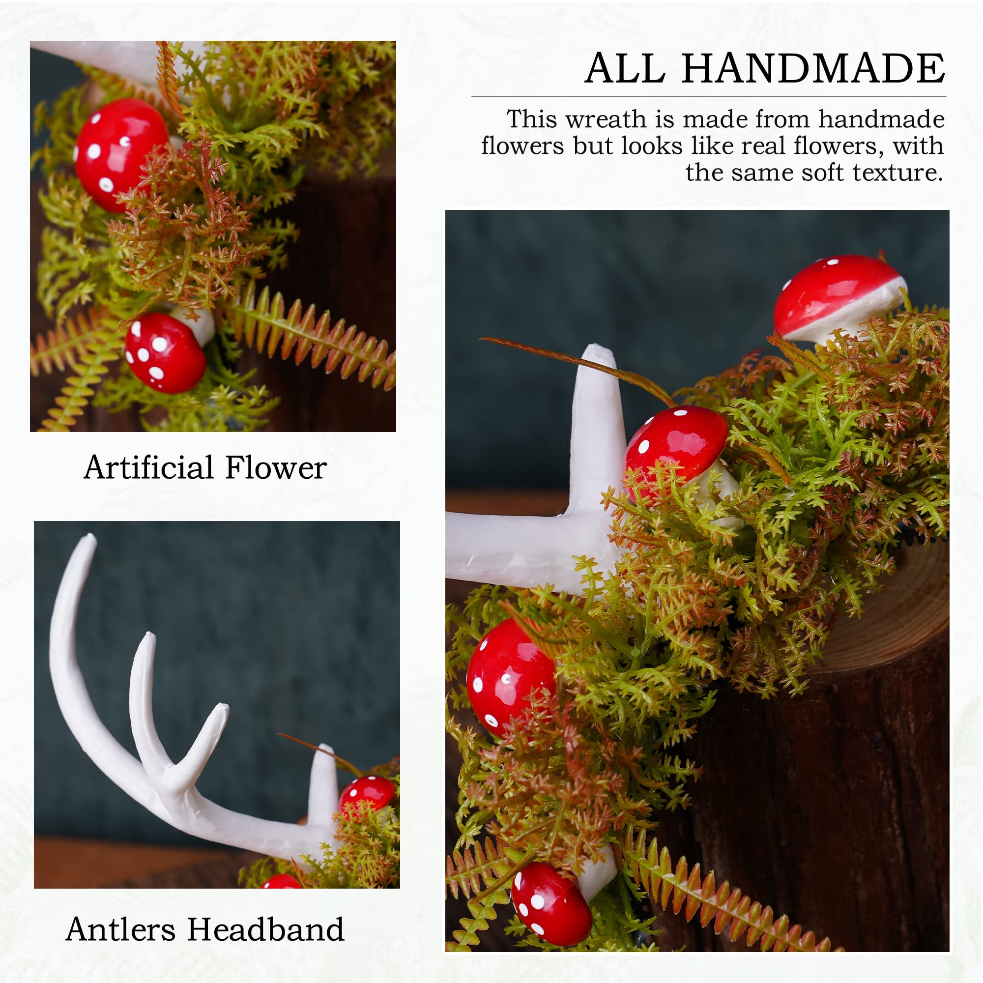 Amazon.com : MOSTORY Handmade White Antler Headband Woodland  display picture 1